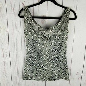 Norma Kamali Womens Top Size M Grey Leopard Print